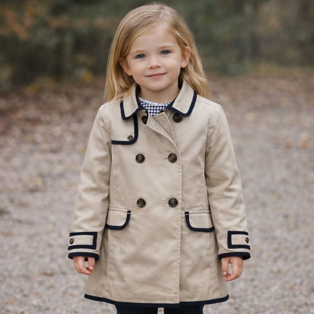 Brooks Brothers Girls Double Breasted Trench Coat